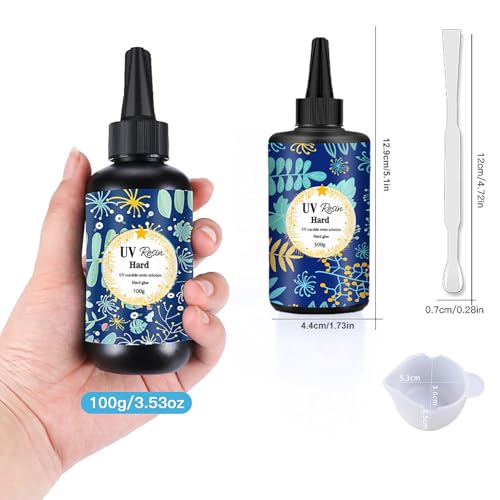 300g UV Resin, Upgraded UV Resin Kit with Fast Curing Crystal Clear Hard High Gloss Transparent Solar Cure Sunlight Activated Resin- Odourless for Jewelry Making DIY Craft Casting Coating