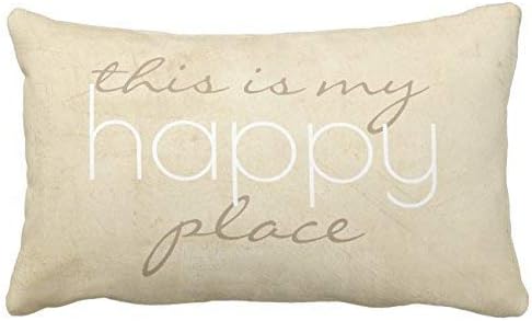 Amazon Com Uoopoo Quote Pillow This Is My Happy Place Throw