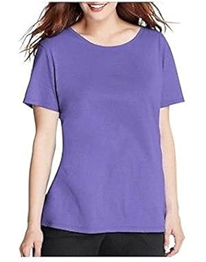Women's Short Sleeve Crew Neck Basic Tee, Petal Purple, Small