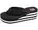 Alpine Swiss Womens Wedge Sandals Striped Platform Thong Flip Flops Black 8 M US