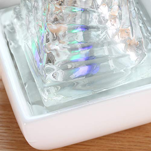 crapelles Indoor Tabletop Fountain (with Color Changing) Pyramid