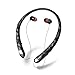 Bluenin Bluetooth Headphones Hi-Fi Stereo Neckband Wireless Headset Retractable Earbuds with Mic(16 Hours Play Time, Bluetooth 4.1, Sweatproof)-2017 Upgraded Version (Black)