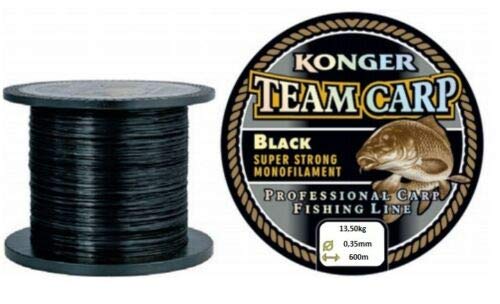 Konger Team Carp Fishing Line 600 m Monofilament Feeder (0.35 mm / 13.50 kg) Black