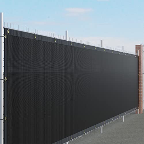 Fence Privacy Screen Outdoor, 5' x 50' Black Heavy Duty Decorative Fence Cover Chain Link Mesh Fencing Shade for Patio Backyard Wall Garden Pool Deck, UV Protection Weather Resistant