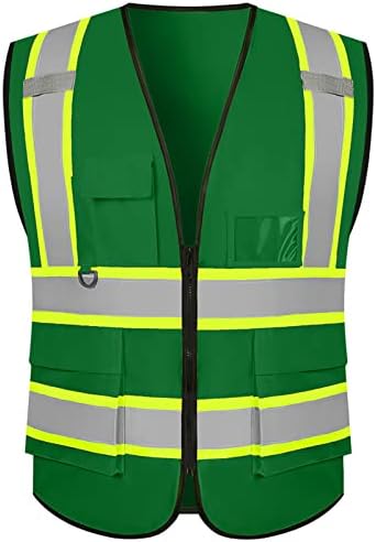 Chaleco Reflectante De Seguridad De Alta Visibilidad Para Hombre, Con Tiras Reflectantes, Ligero, Para Moto, Trabajo Al Aire Libre Y Ciclismo (color Negro Y Rojo)