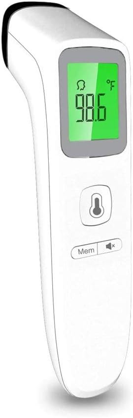 Forehead Thermometer for Fever, Digital Medical Infrared Thermometer for Baby, Kids and Adults, Non-Contact Temporal Thermometer with Instant Accurate Reading, Fever Alarm and Memory Function