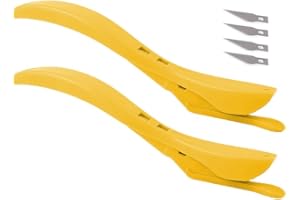T TOVIA Cutter Wrapping Paper Cutter Knife, Gift Wrap Cutter,Concealed Blade Safety Knife Car Vinyl Wrap Ripper Backslitter Cutting Tool (Yellow)