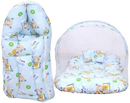 Baby Fly Toddylon Baby Sleeping Bag with Mosquito Net Bed for Baby (0-6 Months) (Blue Teddy)