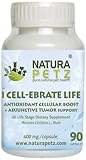 Natura Petz I Cell-Ebrate Life Antioxidant Cellular Boost, Adjunctive Tumor Support for Pets, 90 Capsules, 400mg Per Capsule