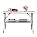 Royal Gourmet Commercial Stainless Steel Double-Shelf Folding Work Table, 48