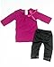 18 Inch Doll Clothing Outfit 2 Pc. Set Fits American Girl Dolls & More! (Doll Shoes sold separately) Doll Clothes Set of Berry Doll Dress & Sequin Trim Leggings