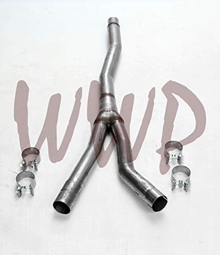 Performance Racing 2.25" SS Stainless Steel SS409 Exhaust Resonator Delete Scavenger Y Pipe Kit Compatible With 15-19 Ford Mustang 2.3L 4-Cylinder EcoBoost Turbocharged