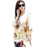 DaySeventh Women Chiffon Shirt Bohemian Oversized Blouse 4237