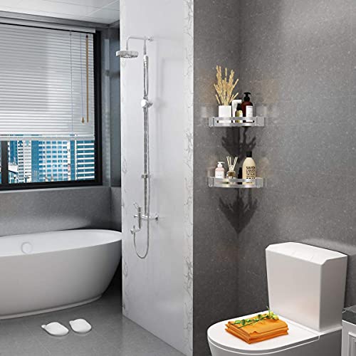 VOLPONE Shower Corner Shelf 2 Pack Bathroom Corner Shower Caddy No