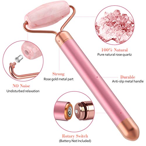 Jade Roller for Face 2 in 1 Electric Vibrating Face Roller Massager