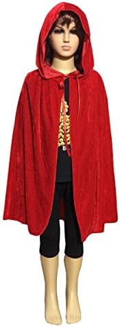 EcityUnisex Kids Velvet Hooded Cloak Cape Halloween Party Decoration Role Cosplay Costumes Outwear