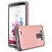 LG G3 Case, RANZ Grey with Rose Gold Hard Impact Dual Layer Shockproof Bumper Case For LG G3 VS985 D850 D830 D851