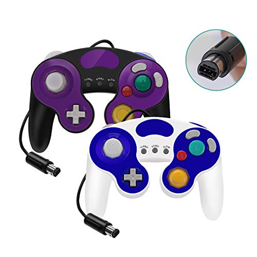 YAEYE Gamecube Controller with Turbo and Vibrate,No Lag/Driver,2 Pack Classic Wired Switch Gamecube Controllers for Nintendo Switch/Wii U/Wii/PC(Black and White)