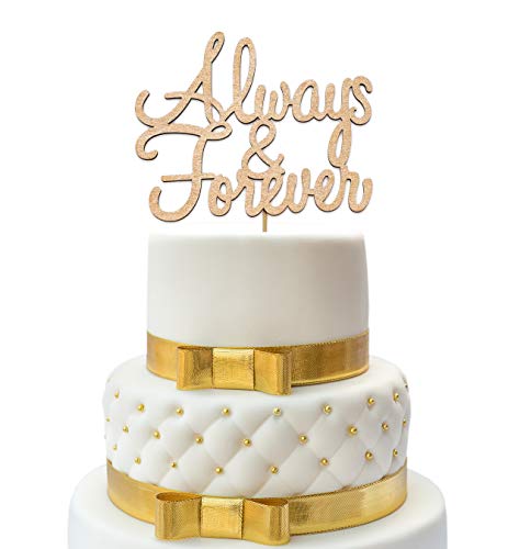 Always and Forever Cake Topper - Wedding Cake Toppers - Wedding Cake Topper - Confetti Wedding- Cake Topper Wedding Gold - Wedding Decorations - Wood Topper - Cake Toppers - Wedding Crafts