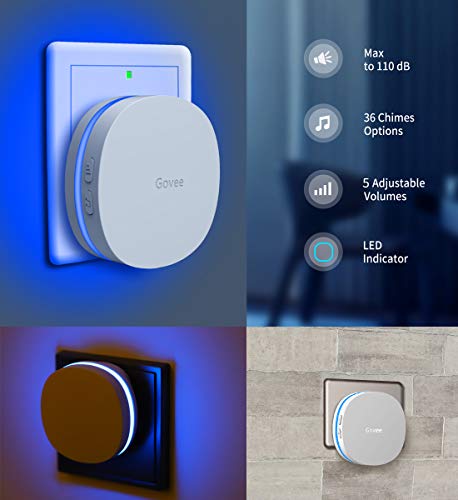 Wireless Door Open Chime, Govee Door Sensor Chime with LED Indicators(400FT Operating Range, 36 Chime Tunes, 5 Volume Levels), Home Security System Open Sensor Alarm for Door/Window/Drawer/Safe Box - Thumbnail 2