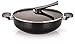 Happycall 5 Layer Diamond Nonstick Party Wok, 13inch, Stir Fry Pan, Jumbo Size, Double Handle Wok, Deep Frying, With Glass Lid
