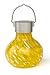 Allsop Home and Garden Solar Tea Lantern, Handblown Glass with Solar Panel and LED Light, Weather-Resistant for Outdoor Deck, Patio, Garden, Wedding, Saffron, 1-Count