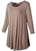 LARACE Women 3/4 Sleeve Tunic Top Loose Fit Flare T-Shirt(L, Khaki)