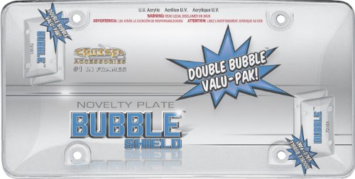 Cruiser Accessories 72101 Double Bubble Valu-Pak License Plate Shield/Cover, Clear - //coolthings.us