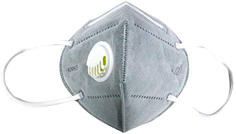 Goldenlight KN95 Masks with Breathing Valve for Air Pollution - Anti Dust, Exhaust Gas, Smoke, Smog, Pollen, Fumes, Anti-fog Masks for Men Women (1pc, gray)