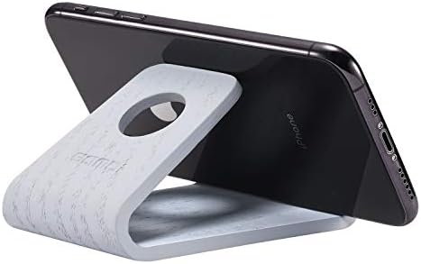 SAMDI Wooden Cell Phone Stand, Universal Wood Smartphone Holder for iPhone X/8/8 Plus/7/7 Plus, Galaxy S9/S9 Plus/S8/S8 Plus, MOTO G5 PLUS/E4, BLU R1 HD/Advance 5.0, Nokia and More (Oak Wood Gray)