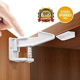 Mybabyly Cabinet Locks Child Safety Latches, 10 Pack, Invisible Design, No Tools or Drilling Needed, Keep The Original Beauty of Furniture (White)