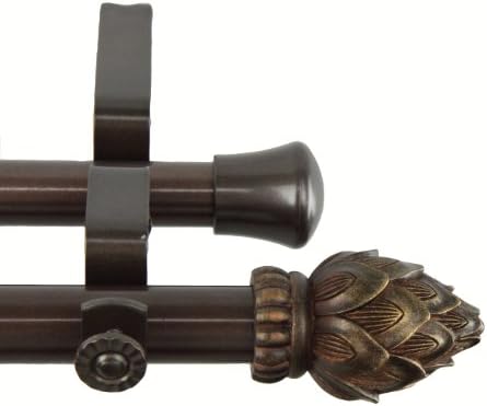 Rod Desyne Bud Double Curtain Rod, 28 by 48-Inch, Cocoa