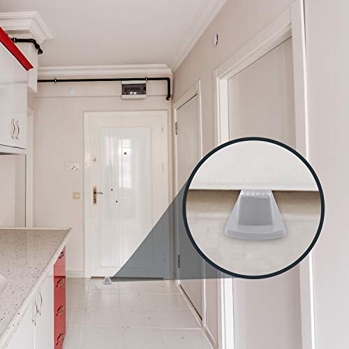 Home Premium Rubber Door Stopper - Multi Surface Door Stop Wedge with Heavy Duty Design - Flexible and Non Scratching Door Holder (4 Pack, Gray) - Thumbnail 6