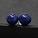 Luna Azure Natural Lapis Lazuli and 925 sterling silver handmade unique round Spherical Ball Stud Earrings push back women girls mothers present jewelry