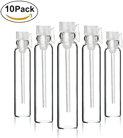 10 Pcs Empty Clear Glass Perfume / Cologne Sampler Aromatherapy Essential Oils Fragrance Bottles Container Jars (2ml)