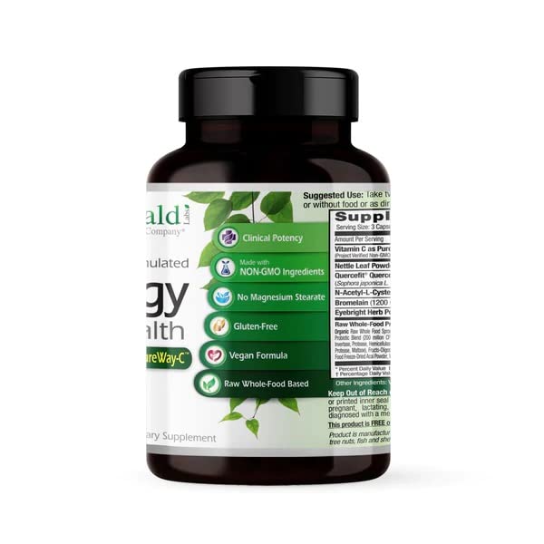 EMERALD LABS Allergy Health - Natural Allergy Support with Quercetin Phytosome, Bromelain, Vitamin C as PureWay-C & More * - Vegan & Gluten-Free - 90 Vegetable Capsules (30-Day Supply)