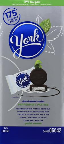 YORK DARK CHOCOLATE PEPPERMINT CANDY (PATTIES), 5.25 POUNDS