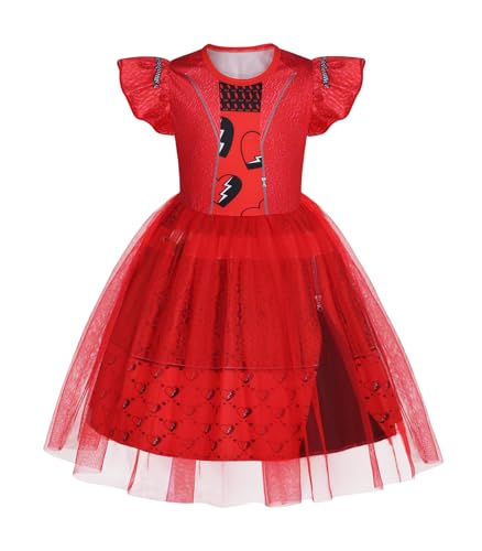 WonderBabe Girls Red Costume Kids Pink Dress Princess Halloween Birthday Party Dress Up Outfits