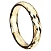Queenwish 4mm Gold Plated Tungsten Wedding Bands Multi-Faceted Prism Cut Engagement Ring Size 5-10