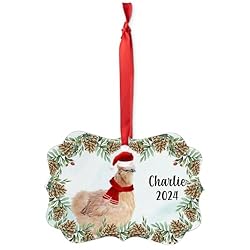 Bearded Partridge Silkie Chicken Christmas Ornament