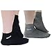 AYAOQIANG Moisturizing Gel Heel Socks for Dry Hard Cracked Skin,Comfy Recovery Socks Day Night Care-2 Pair（Man-6.5-11,Black and Grey）