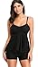ALove Womens Mesh Tankinis with Boyshorts Two Piece Swimsuits
