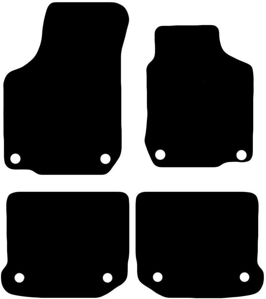 Inex Tailored Black Car Floor Mats Carpets 4pc Set with Clips For VW Golf MK4 R32