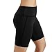 ODODOS Women's Yoga Short Tummy Control Workout Running Athletic Non See-Through Yoga Shorts with Hidden Pocket,Black,Large