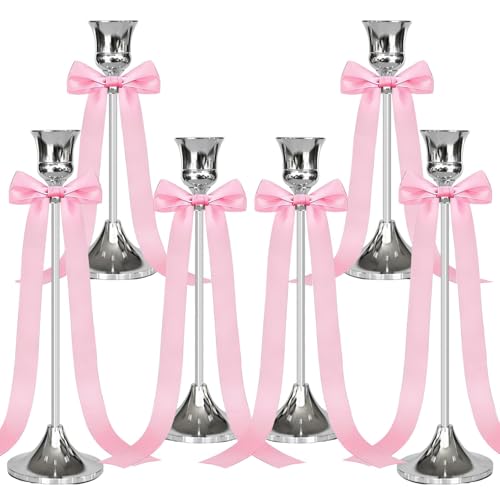 Avalessia 6pcs Metal Taper Candlestick Holder Set