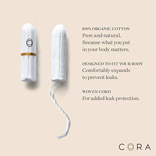 Cora Organic Cotton NonApplicator Tampons; Chlorine & Toxin Free