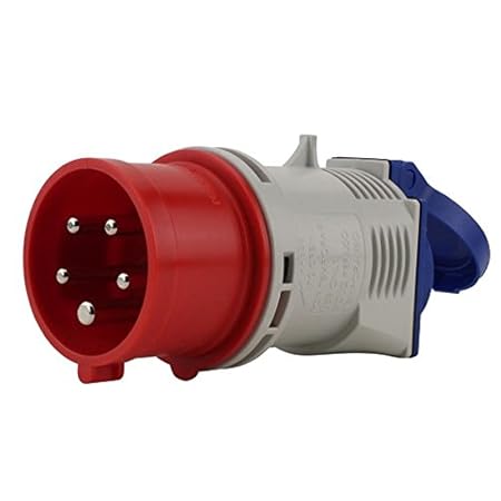 PCE 47422L Caravan-Adapter 5-polig,1xCEE 16A, 1x Schuko 16A