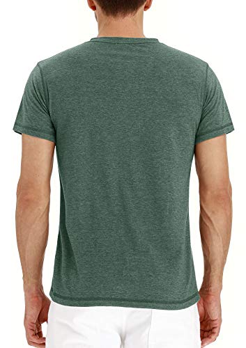 2 PEGENO+Casual+Sleeve+T+Shirts+Vg+Green