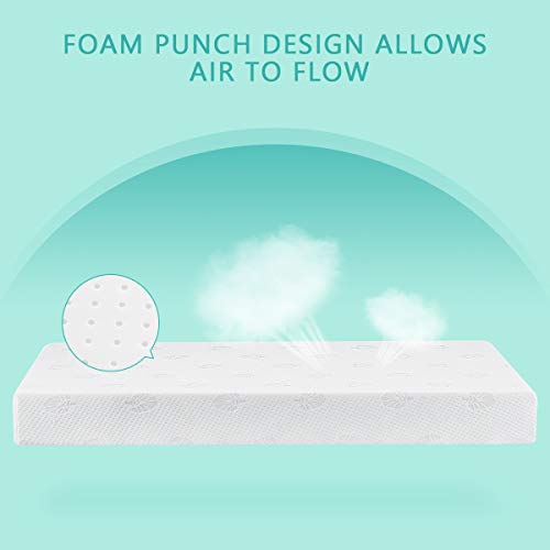 Dourxi Crib and Toddler Mattress - Ideal Breathable & Quiet Foam Mattress Airflow Sleep Surface with Removable Washable Outer Cover, Lightweight Crib Mattress
