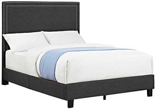 Abbey Avenue U-GRA-090FB Grace Upholstered Full Platform Bed, Charcoal
